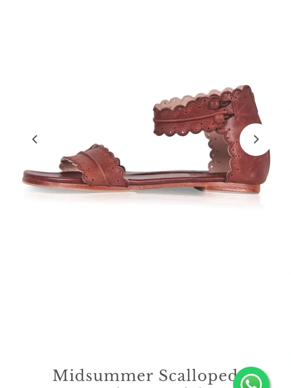 ELF Scalloped Ankle-Strap Sandals in Burgundy